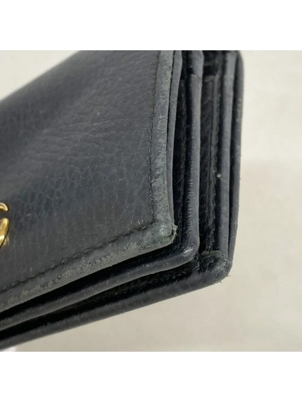 Gucci Wallet GG Marmont Leather Black Gold